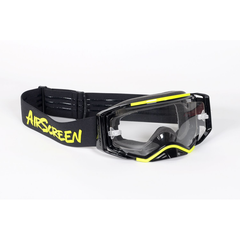 AirScreen AERO EX Goggles - LE2 Limited Edition Glossy Black/Neon Yellow | Opening Lens Enduro MX Goggles