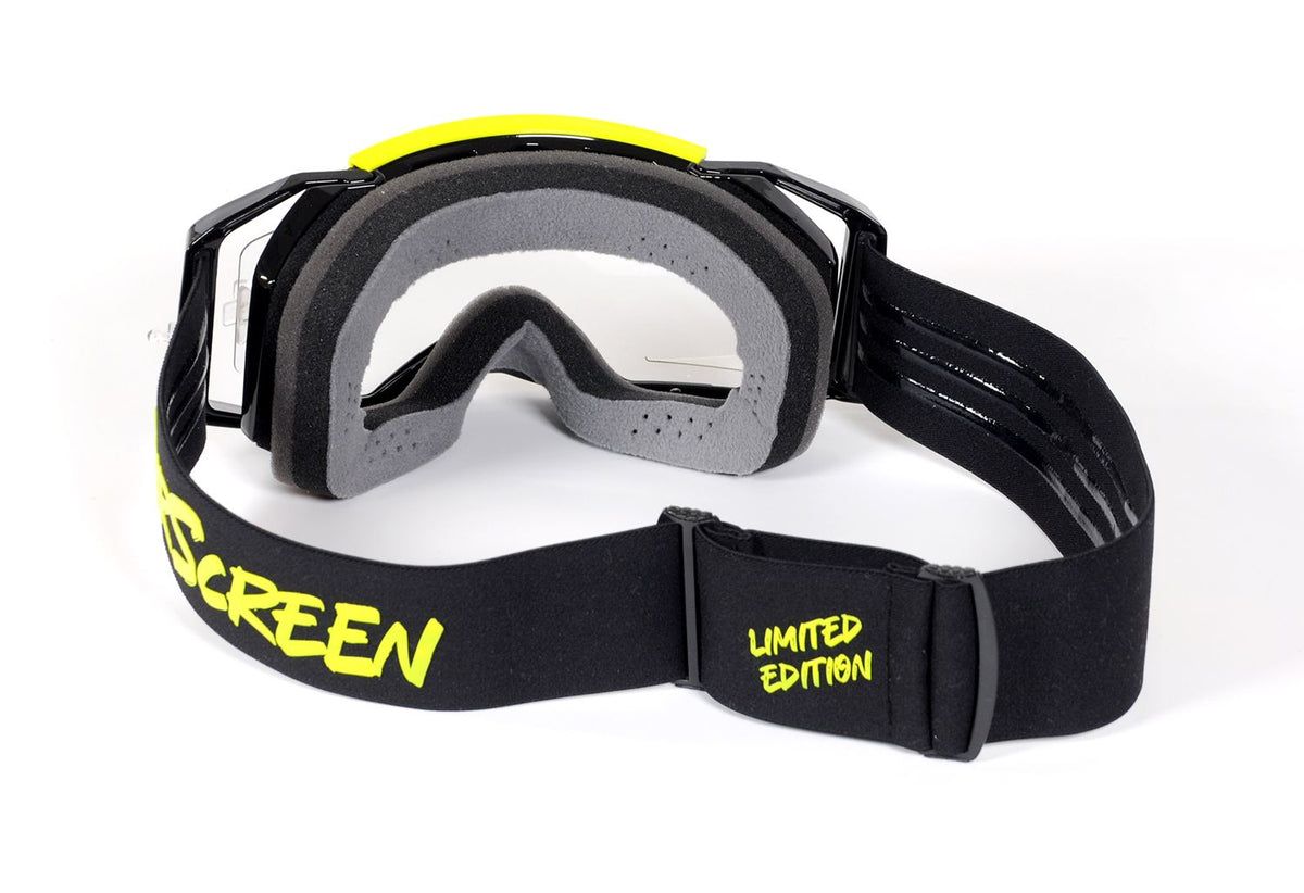 AirScreen AERO EX Goggles - LE2 Limited Edition Glossy Black/Neon Yellow | Opening Lens Enduro MX Goggles