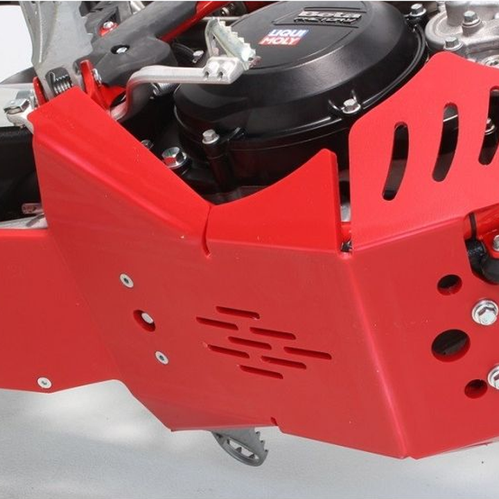 AXP Xtrem Skid Plate with Linkage Red AX1551 | Beta 250 300RR Full Frame Protection