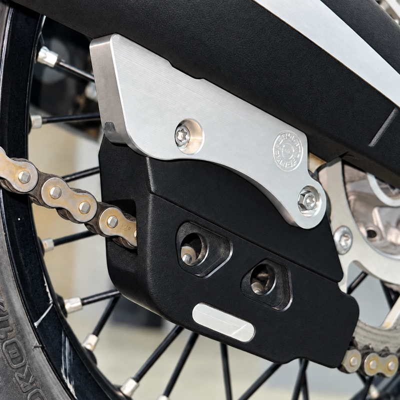BPD Swingarm Guard Silver | Beta RR RS X-Trainer Billet Aluminium Chain Guide Tab Protection