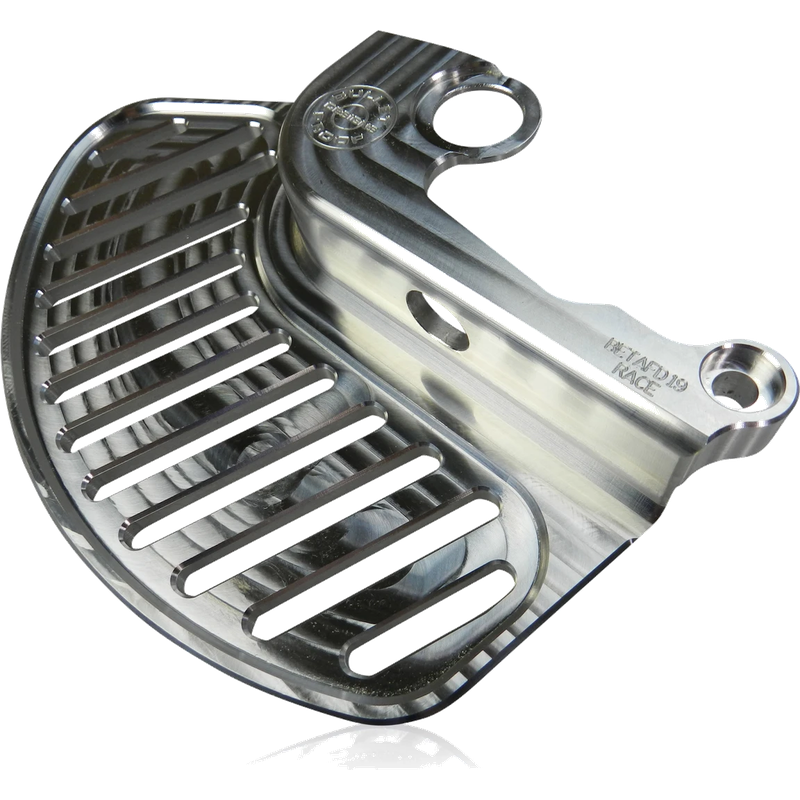 BPD Front Disc Guard Silver | Beta KYB Forks Billet Aluminium Rotor Protection
