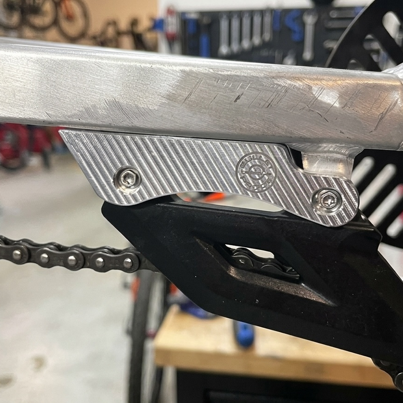 BPD Swingarm Guard Silver | Triumph TF 250-X Billet Aluminium Chain Guide Tab Protection