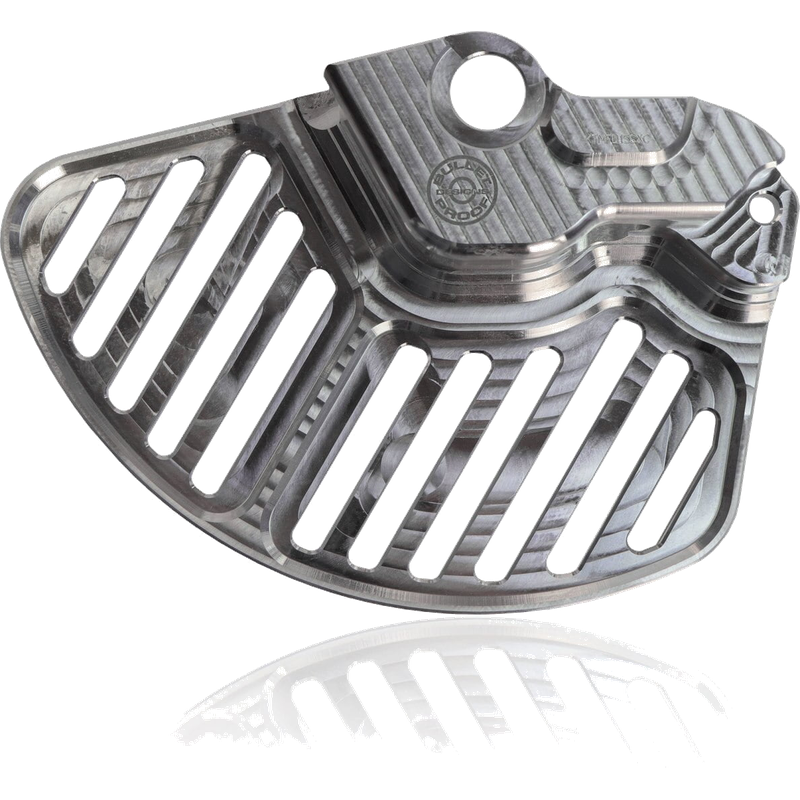 BPD Front Disc Guard - Silver | KTM Husqvarna Gas Gas Sherco WP Forks Billet Aluminium