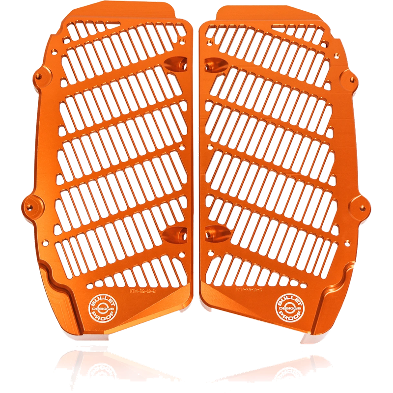 Bullet Proof Designs Radiator Guards - Orange | KTM Husqvarna Gas Gas Billet Aluminium