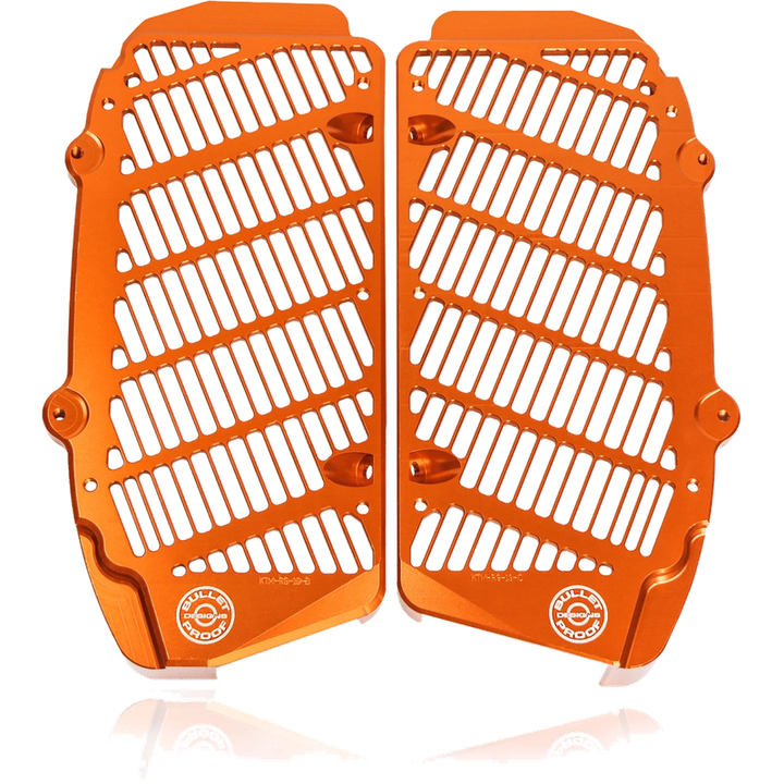 Bullet Proof Designs Radiator Guards - Orange | KTM Husqvarna Gas Gas Billet Aluminium