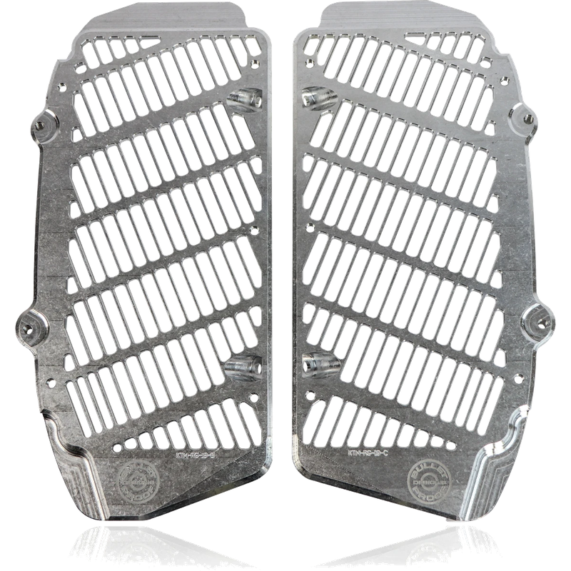 Bullet Proof Designs Radiator Guards - Silver | KTM Husqvarna Gas Gas Billet Aluminium