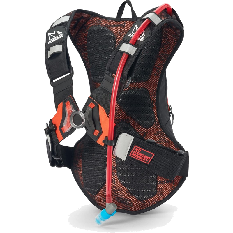 USWE Moto Hydro 8L Hydration Pack - Black/Orange | Enduro MX Hydration Backpack