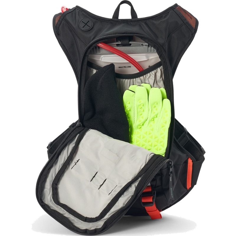 USWE Moto Hydro 8L Hydration Pack - Black/Orange | Enduro MX Hydration Backpack