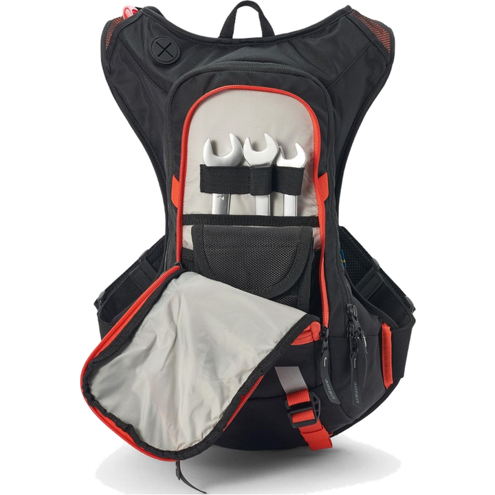 USWE Moto Hydro 8L Hydration Pack - Black/Orange | Enduro MX Hydration Backpack
