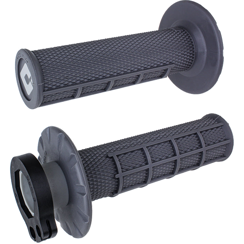 ODI Half Waffle V2 Lock-On Grips - Graphite | Enduro MX Grip Set