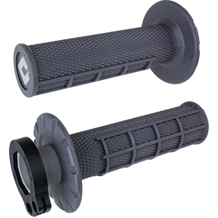 ODI Half Waffle V2 Lock-On Grips - Graphite | Enduro MX Grip Set