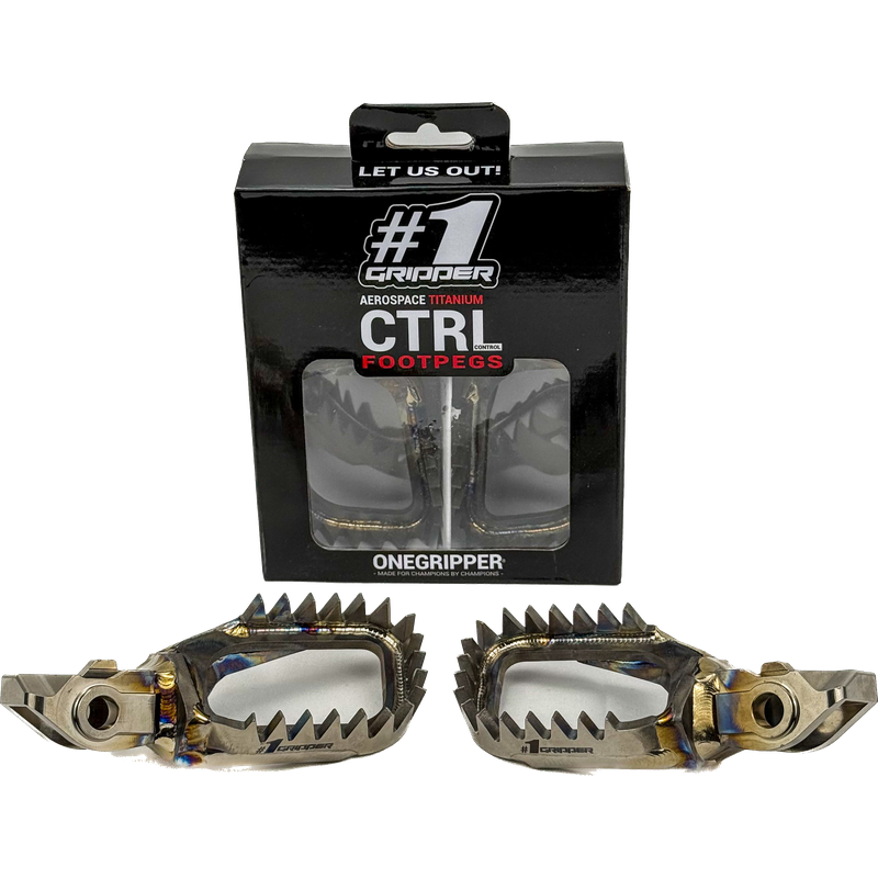 One Gripper Titanium CTRL Footpegs | KTM Husqvarna Gas Gas Beta Enduro MX