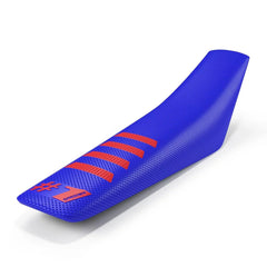 One Gripper Ribbed Seat Cover - Blue/Red | Enduro & MX - Universal Fit