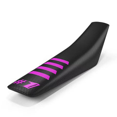 One Gripper Ribbed Seat Cover - Black/Pink| Enduro & MX - Universal Fit