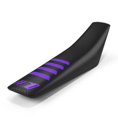 One Gripper Ribbed Seat Cover - Black/Purple | Enduro & MX - Universal Fit