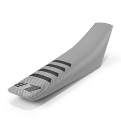 One Gripper Ribbed Seat Cover - Light Grey/Black | Enduro & MX - Universal Fit