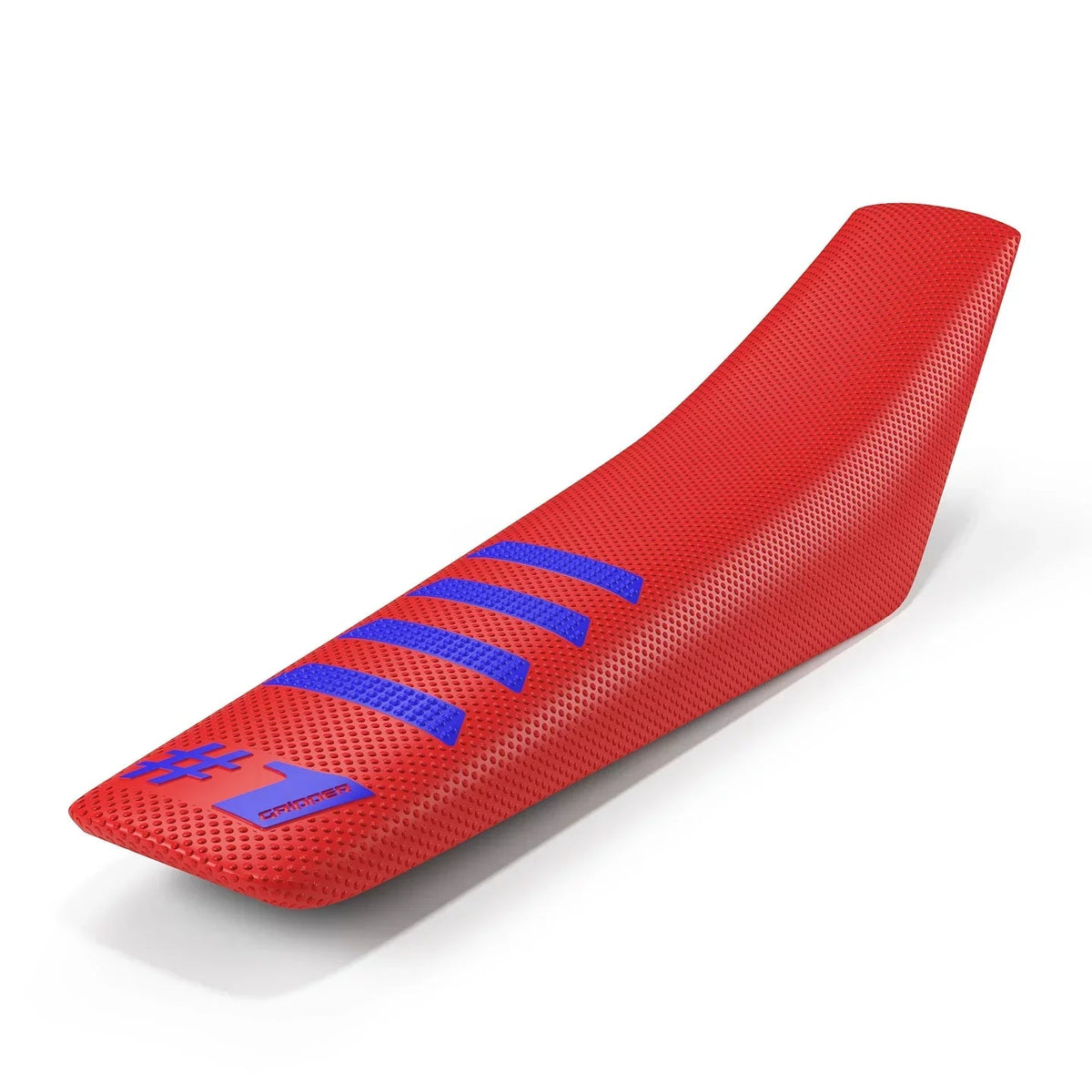 One Gripper Ribbed Seat Cover - Red/Blue | Enduro & MX - Universal Fit