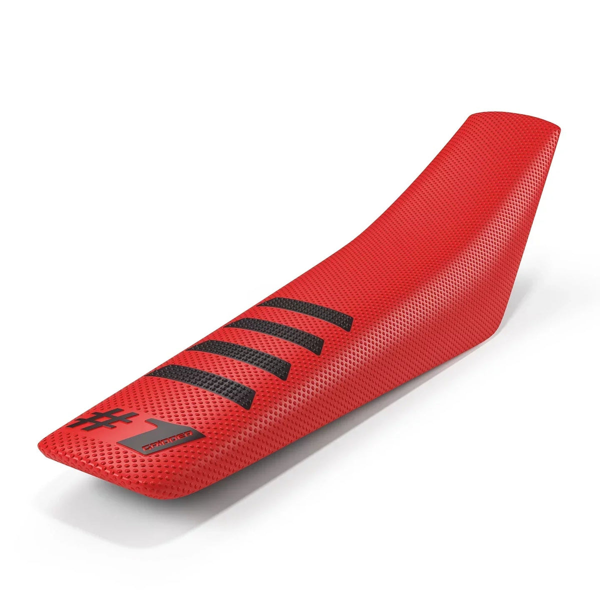 One Gripper Ribbed Seat Cover - Red/Black | Enduro & MX - Universal Fit
