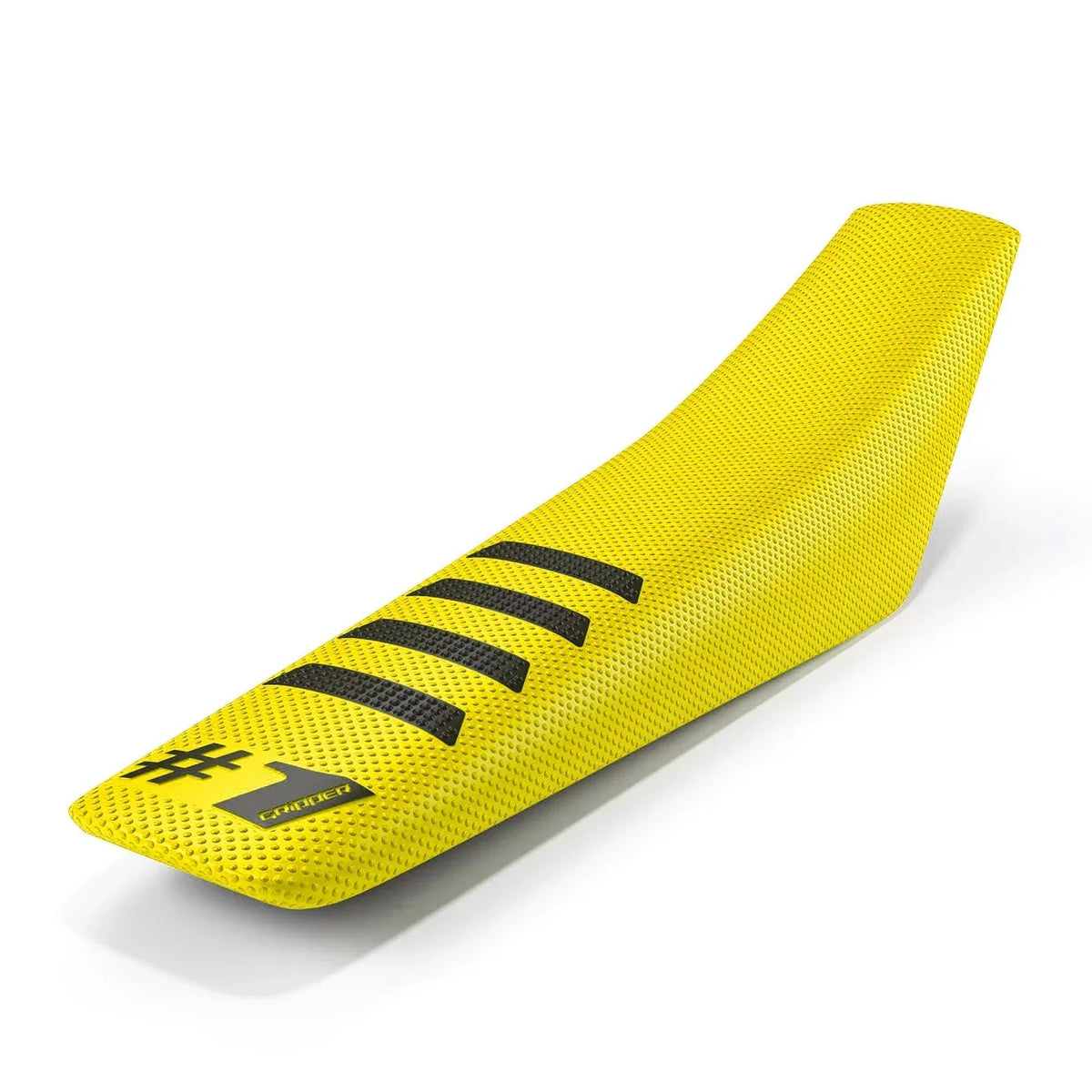 One Gripper Ribbed Seat Cover - Yellow/Black | Enduro & MX - Universal Fit