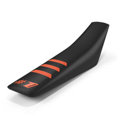 One Gripper Light Rib Seat Cover - Black/Orange | Enduro & MX - Universal Fit