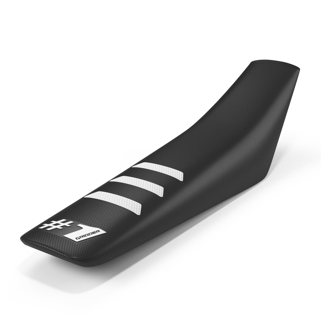 One Gripper Light Rib Seat Cover - Black/White | Enduro & MX - Universal Fit