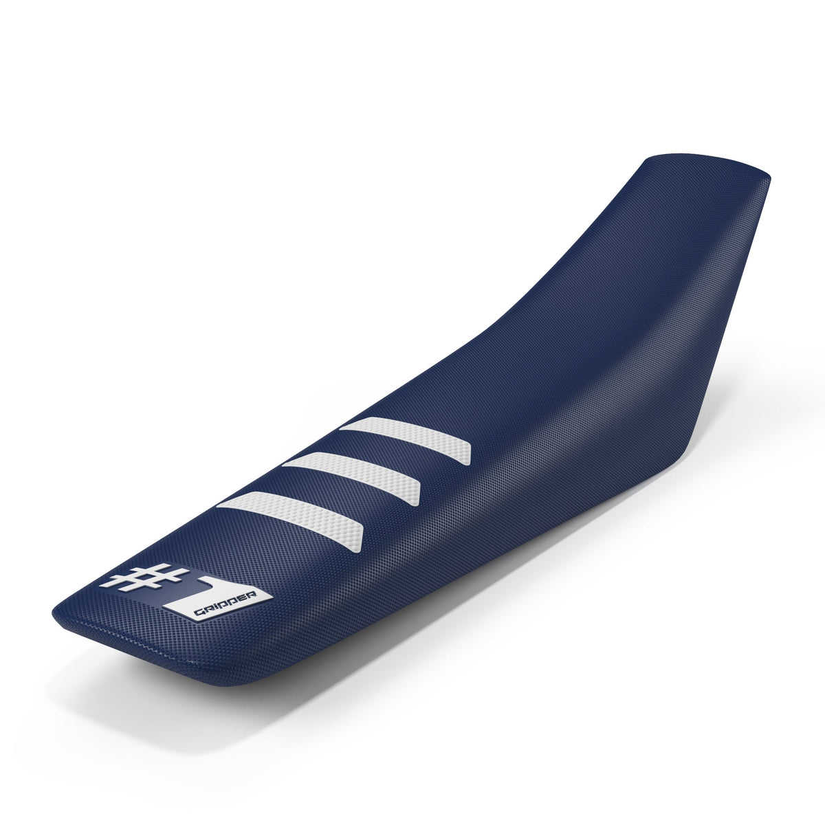 One Gripper Light Rib Seat Cover - Dark Blue/White | Enduro & MX - Universal Fit