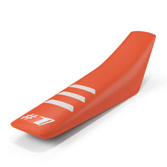 One Gripper Light Rib Seat Cover - Orange/White | Enduro & MX - Universal Fit
