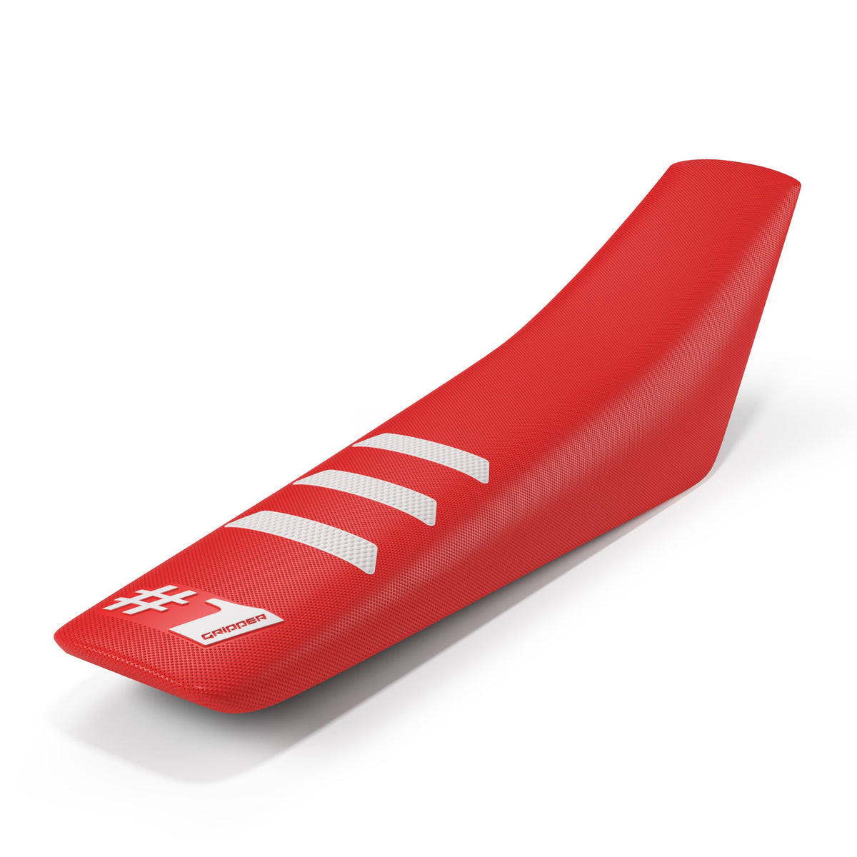 One Gripper Light Rib Seat Cover - Red/White | Enduro & MX - Universal Fit