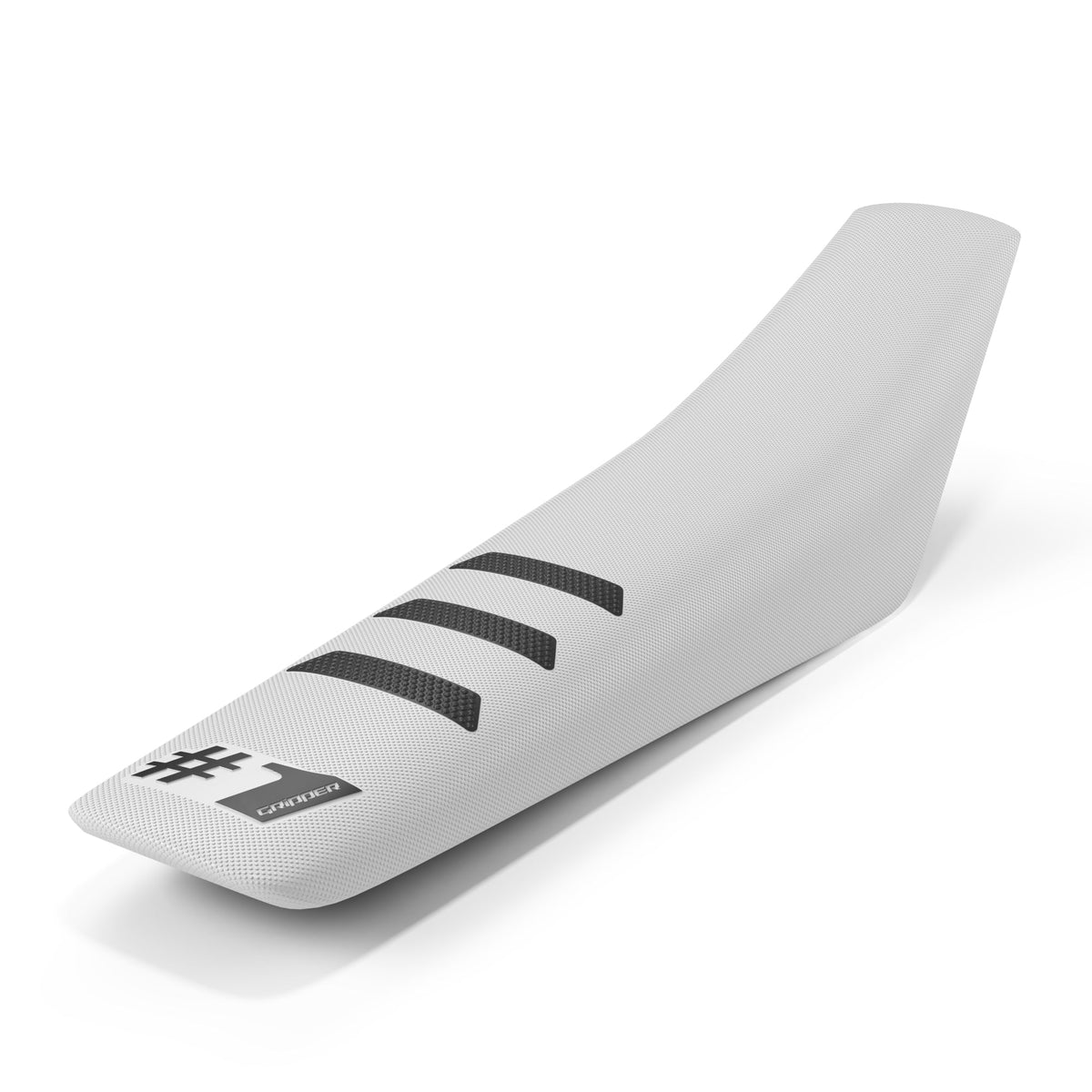One Gripper Light Rib Seat Cover - White/Black | Enduro & MX - Universal Fit