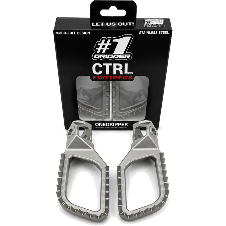 One Gripper Stainless Steel CTRL V2 Footpegs | KTM Husqvarna Gas Gas Beta