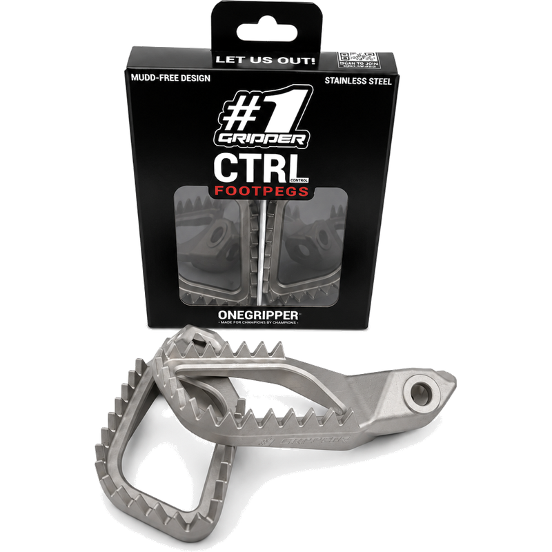 One Gripper Stainless Steel CTRL V2 Footpegs | KTM Husqvarna Gas Gas Beta