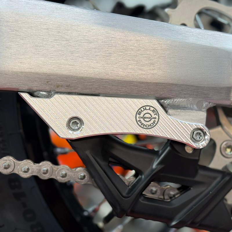 BPD Swingarm Guard Silver | Sherco Billet Aluminium Chain Guide Tab Protection