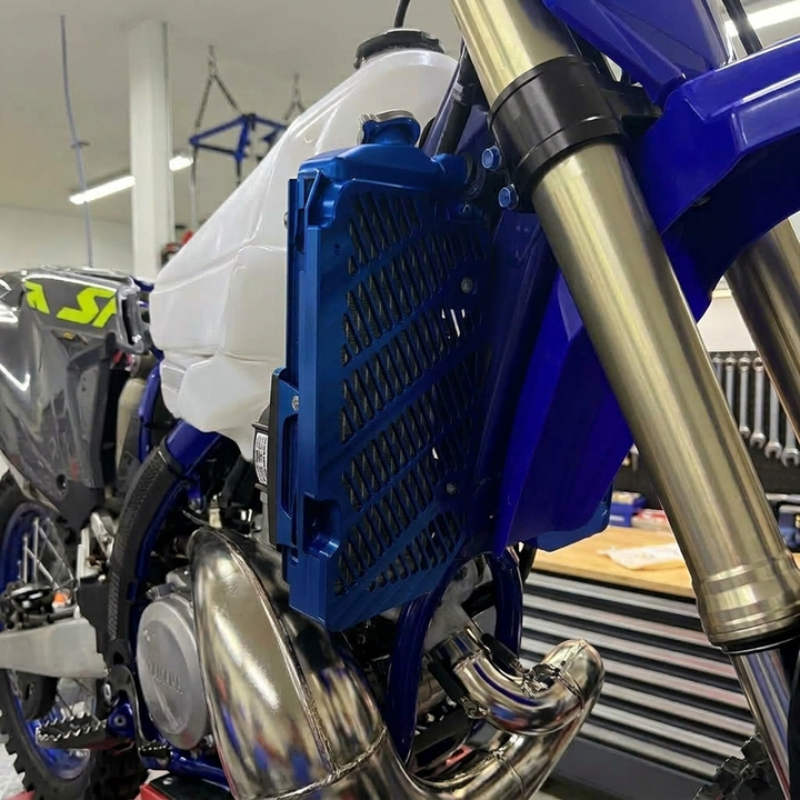 BPD Radiator Guards - Blue | Sherco Billet Aluminium Radiator Protection